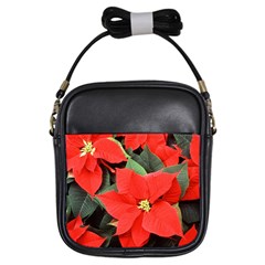 Poinsettia Girls Sling Bags by trendistuff