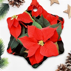 Poinsettia Snowflake Ornament (2-side) by trendistuff