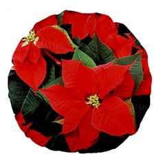 Poinsettia Large 18  Premium Round Cushions by trendistuff