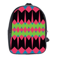 Rhombus And Other Shapes Pattern			school Bag (large) by LalyLauraFLM