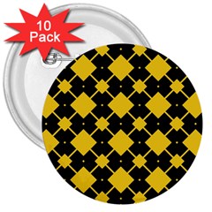 Connected Rhombus Pattern			3  Button (10 Pack) by LalyLauraFLM