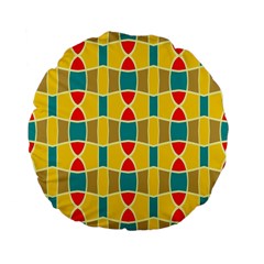 Colorful Chains Pattern 	standard 15  Premium Flano Round Cushion by LalyLauraFLM