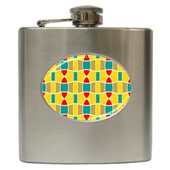 Colorful Chains Pattern			hip Flask (6 Oz) by LalyLauraFLM