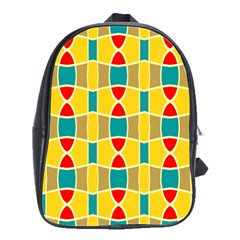 Colorful Chains Pattern			school Bag (large) by LalyLauraFLM