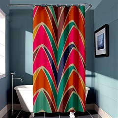 Bended Shapes In Retro Colors	shower Curtain 36  X 72  by LalyLauraFLM