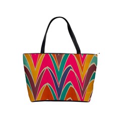 Bended Shapes In Retro Colors Classic Shoulder Handbag by LalyLauraFLM