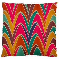 Bended Shapes In Retro Colors 	large Flano Cushion Case (two Sides) by LalyLauraFLM