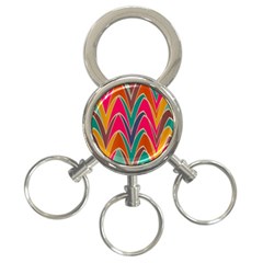 Bended Shapes In Retro Colors			3-ring Key Chain by LalyLauraFLM