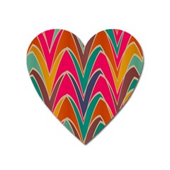 Bended Shapes In Retro Colors			magnet (heart) by LalyLauraFLM