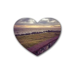 Playa Verde Coast In Montevideo Uruguay Rubber Coaster (heart)  by dflcprints