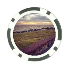 Playa Verde Coast In Montevideo Uruguay Poker Chip Card Guards by dflcprints