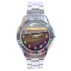 Playa Verde Coast In Montevideo Uruguay Stainless Steel Men s Watch by dflcprints