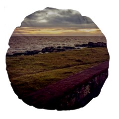 Playa Verde Coast In Montevideo Uruguay Large 18  Premium Round Cushions by dflcprints