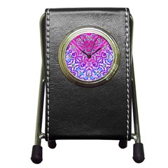 Ethnic Tribal Pattern G327 Pen Holder Desk Clocks by MedusArt