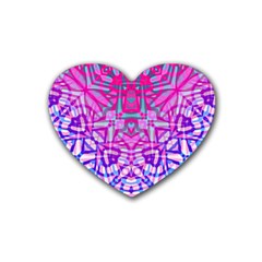 Ethnic Tribal Pattern G327 Rubber Coaster (heart)  by MedusArt