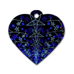 Christmas Stars Dog Tag Heart (two Sides)