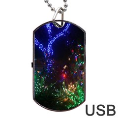 Christmas Lights 2 Dog Tag Usb Flash (one Side) by trendistuff