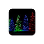 CHRISTMAS LIGHTS 1 Rubber Square Coaster (4 pack) 