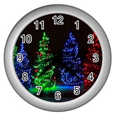 Christmas Lights 1 Wall Clocks (silver)  by trendistuff