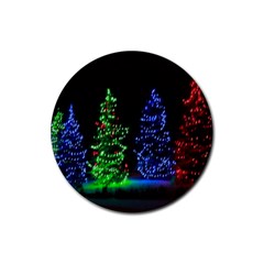 Christmas Lights 1 Rubber Coaster (round)  by trendistuff