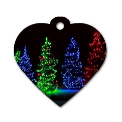 Christmas Lights 1 Dog Tag Heart (one Side) by trendistuff