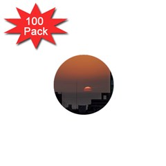 Aerial View Of Sunset At The River In Montevideo Uruguay 1  Mini Buttons (100 Pack)  by dflcprints