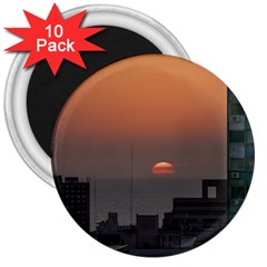 Aerial View Of Sunset At The River In Montevideo Uruguay 3  Magnets (10 Pack)  by dflcprints