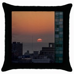 Aerial View Of Sunset At The River In Montevideo Uruguay Throw Pillow Cases (black) by dflcprints