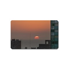 Aerial View Of Sunset At The River In Montevideo Uruguay Magnet (name Card) by dflcprints