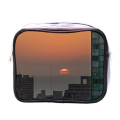 Aerial View Of Sunset At The River In Montevideo Uruguay Mini Toiletries Bags by dflcprints