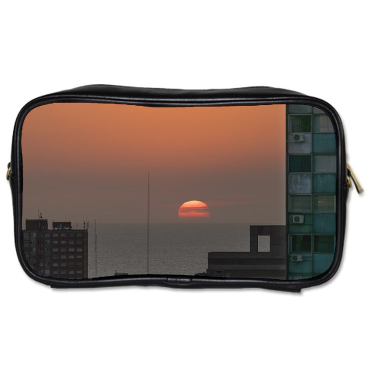 Aerial View Of Sunset At The River In Montevideo Uruguay Toiletries Bags