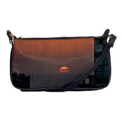 Aerial View Of Sunset At The River In Montevideo Uruguay Shoulder Clutch Bags by dflcprints