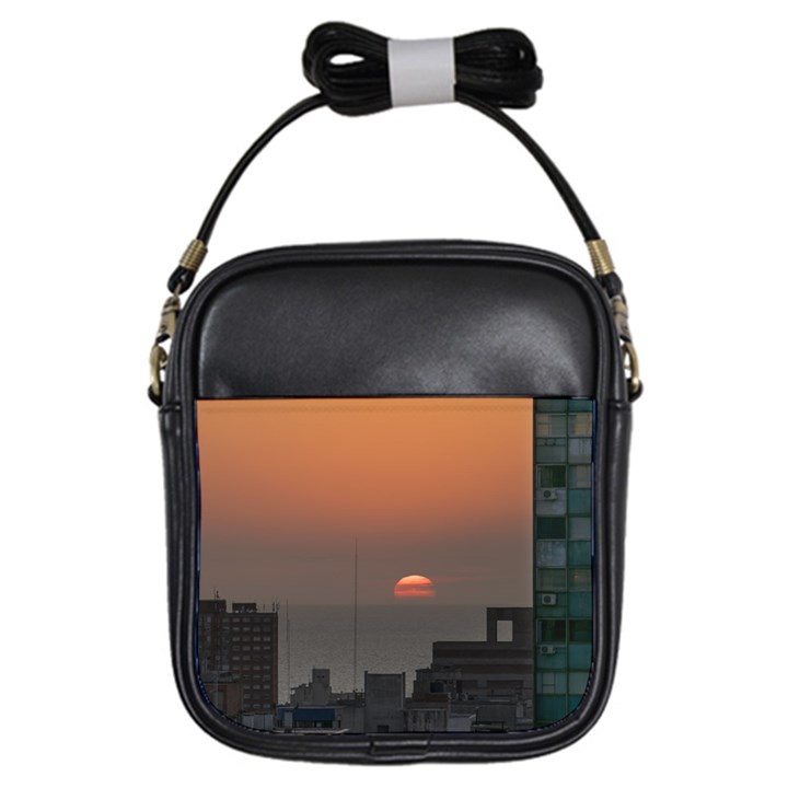 Aerial View Of Sunset At The River In Montevideo Uruguay Girls Sling Bags