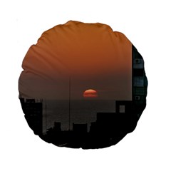 Aerial View Of Sunset At The River In Montevideo Uruguay Standard 15  Premium Round Cushions by dflcprints