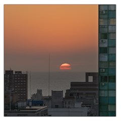 Aerial View Of Sunset At The River In Montevideo Uruguay Large Satin Scarf (square) by dflcprints