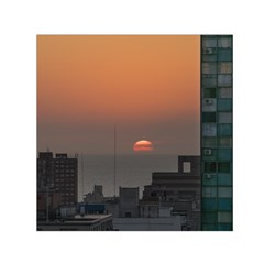 Aerial View Of Sunset At The River In Montevideo Uruguay Small Satin Scarf (square)  by dflcprints