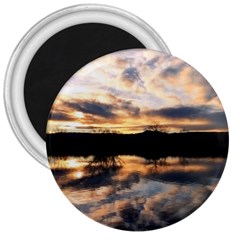 Sun Reflected On Lake 3  Magnets by trendistuff