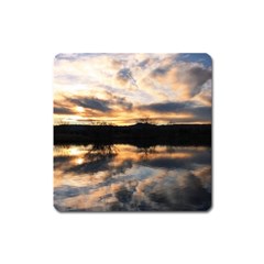 Sun Reflected On Lake Square Magnet by trendistuff