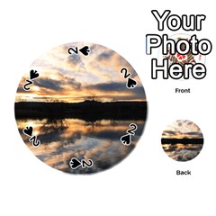 Sun Reflected On Lake Playing Cards 54 (round)  by trendistuff