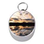 SUN REFLECTED ON LAKE Mini Silver Compasses Front