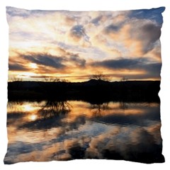 Sun Reflected On Lake Large Flano Cushion Cases (two Sides)  by trendistuff