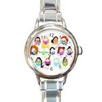 Disney Ladies Round Italian Charm Watches Front