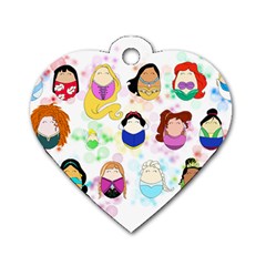 Disney Ladies Dog Tag Heart (one Side)