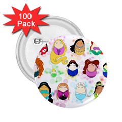 Disney Ladies 2 25  Buttons (100 Pack) 