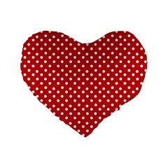 Dot Red  Standard 16  Premium Heart Shape Cushions by olgart