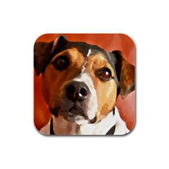 Jack Russell Terrier Rubber Square Coaster (4 Pack)  by Rowdyjrt