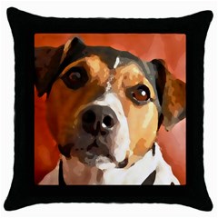 Jack Russell Terrier Throw Pillow Cases (black)