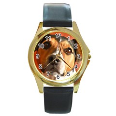 Jack Russell Terrier Round Gold Metal Watches by Rowdyjrt