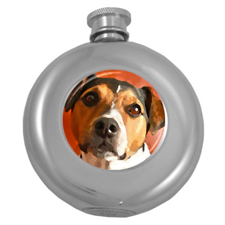 Jack Russell Terrier Round Hip Flask (5 oz)