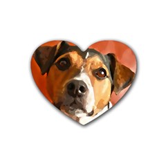 Jack Russell Terrier Rubber Coaster (heart)  by Rowdyjrt